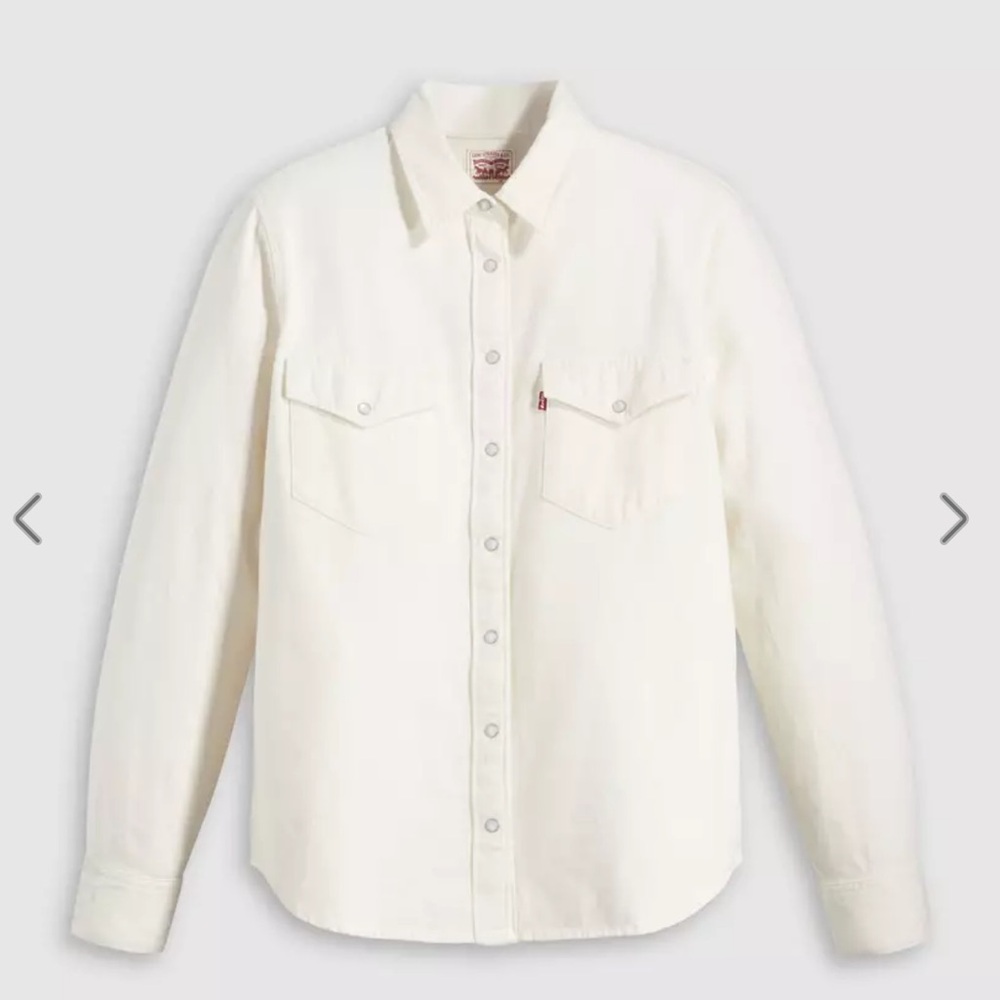 Levi’s White (Ecru) Western Long Sleeve Snap-Up Shirt